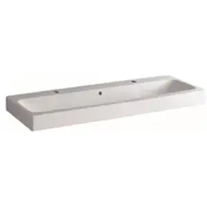 Geberit Icon wastafel 120x48.5x16cm 1 wasbak 0 kraangaten met overloop... pas cher