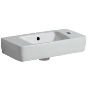 Geberit Renova Compact wastafel compact met kraangat rechts met overlo...