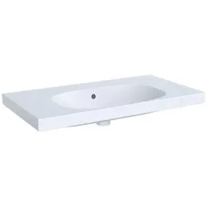 Geberit Acanto Wastafel Zonder Kraangat Met Overloop 900x480mm Wit pas cher