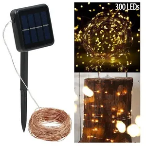 LUNARTEC Guirlande Lumineuse Solaire En Fils De Cuivre - 32 M - 300 Led Blanc ChaudVendu parcdiscount