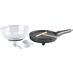 Poêle électrique 3 en 1 - ROSENSTEIN & SOHNE - Pop-corn et crêpiêre - 800 W - Ø 20 cm - Revêtement antiadhésif pas cher