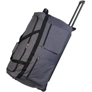 Sac de voyage pliable XXL - XCase - 48h - Gris - Trolley et poignée télescopique pas cher