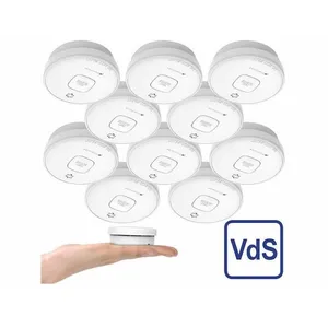 VISORTECH 10 détecteurs de fumée photoélectriques certifiés VdS RWM-390 pas cher