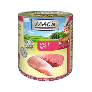 Comparateur de prix : MAC's 6 x 800 g pour chat - veau, dinde