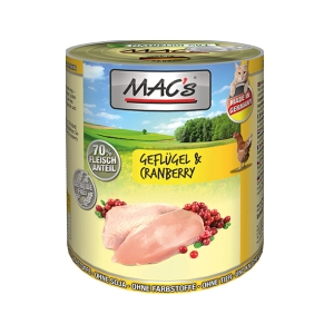 6x800g MAC's volaille & cranberries - Pâtée pour chat