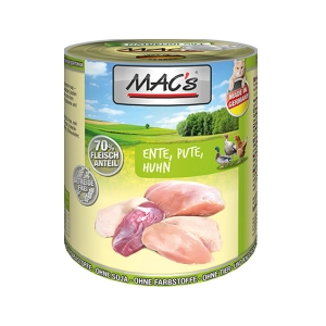 Comparateur de prix : 6x800g MAC's canard, dinde, poulet - Pâtée pour chat