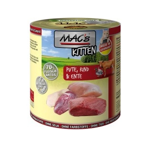 MAC's 6 x 800 g pour chat - Kitten (dinde, boeuf, canard) pas cher