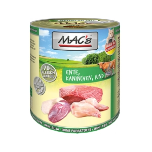 6x800g MAC's canard, lapin, boeuf - Pâtée pour chat pas cher