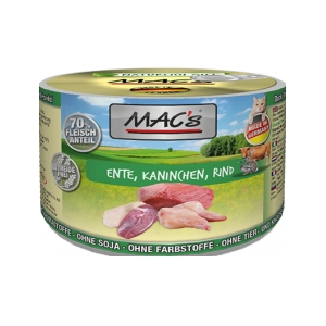 6x200g MAC's canard, lapin, boeuf - Pâtée pour chat pas cher