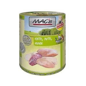 6x400g MAC's, canard, dinde, poulet - Pâtée pour chat pas cher