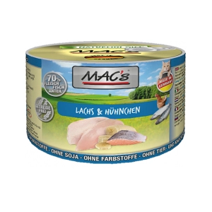 6x200g saumon, poulet MAC's - Pâtée pour chat pas cher
