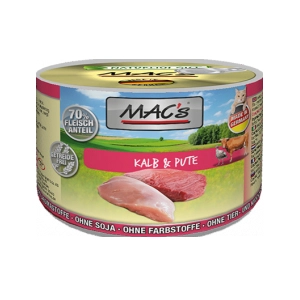 6x200g MAC's veau, dinde - Pâtée pour chat pas cher
