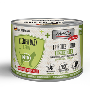 Lot économique : 24x200g Vetcare régime rénal poulet MAC's CAT nourriture humide pour chat pas cher