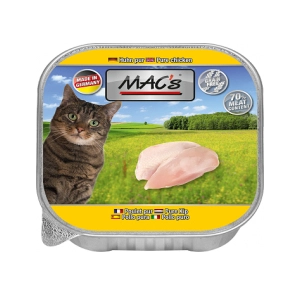 MAC's Mac s Kattenvoer Natvoer - Vlees kuipje 70% Kippenvlees 6 x 85g pas cher