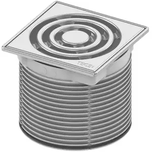 TECE, Rigole de douche, TECEdrainpoint S cadre de grille, acier inoxydable, 100x100mm, incl. grille design (100 mm)