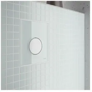 Urinoir Bedieningsplaat TECE Loop Glas Wit 10,4x12,4 cm (met witte toe...