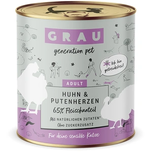 Grau menu gourmand sans céréales 6 x 800 g pour chat - poulet, coeurs de dinde pas cher