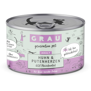 Grau menu gourmand sans céréales 6 x 200 g pour chat - poulet, coeur de dinde pas cher