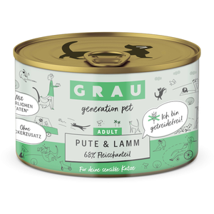 Grau menu gourmand sans céréales 6 x 200 g pour chat - dinde, agneau pas cher