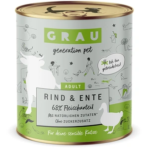 Grau menu gourmand sans céréales 6 x 800 g pour chat - boeuf, canard pas cher