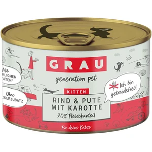 Grau menu gourmand dinde, carottes pour chaton - boeuf, dinde, carottes pas cher