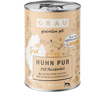 6x 400g GRAU nourriture pour chien poulet pur avec huile de lin humide pas cher