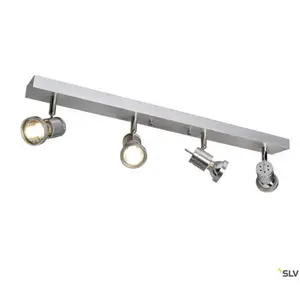 SLV ASTO 4, Wand- und Deckenleuchte, vierflammig, QPAR51, max. 300 W, aluminium gebürstet, (147444) pas cher