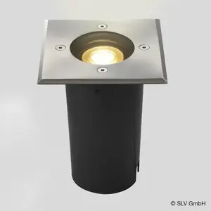 Encastré de sol extérieur - SLV - SOLASTO 120 carré - Inox 304 - Blanc chaud LED - IP67 pas cher