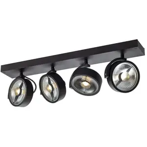 SLV KALU CW, applique murale et plafonnier à encastrer Quad, QPAR111, noir, 4 x 75 W, aluminium, 0 W pas cher