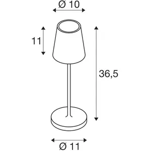 SLV VINOLINA TWO Lampe de table à batterie IP65 2200/2700/3000 K NoirVendu pargalaxus