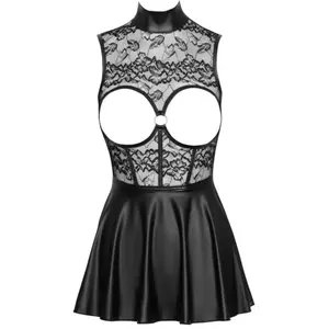Cottelli Collection   Open Cup Jurk   Zwart