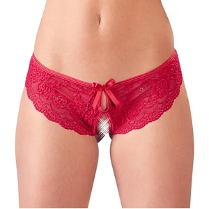 Cottelli Collection Lingerie Verleidelijk Open Slip met Strik Rood pas cher