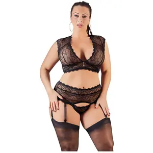 Cotelli Collection 22131841051 Ensemble Jarretelles en Dentelle pas cher