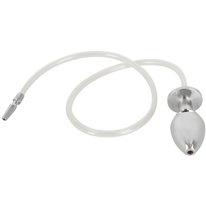 You2toys   Piss to Ass Penis Plug met Buis naar Holle Buttplug RVS   Zilver