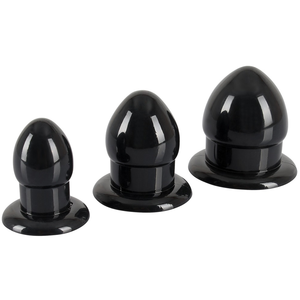 You2Toys   Kunststof Anale Training Set 3 Delig Glimmend - Kort en Dikke Uitvoering - Zwart pas cher