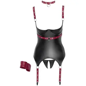 Bondage Wetlook Body Ouvert Jarretel Uitvoering pas cher