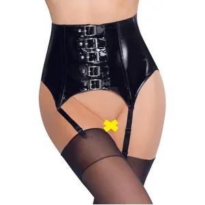 Black Level Lak Jarretelgordel   Zwart - Medium pas cher