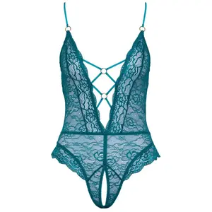Cottelli Collection Bondage Body met Open Kruis - Groenblauw pas cher