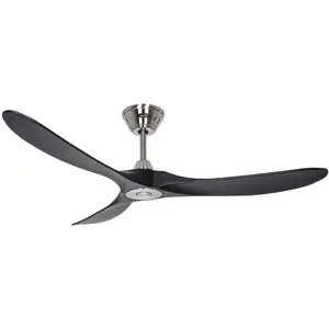 Casafan - Ventilateur de plafond 315225 eco genuino 152cm noir/chrome brossé pas cher