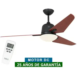 Certeo - Ventilateur de plafond avec éclairage CasaFan 513255 eco aviatos 132 cerisier/gris basalte bg-ki