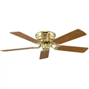 Casafan - Ventilateur de plafond 5132001 classic flat 132cm chêne ou hêtre antique / laiton poli pas cher