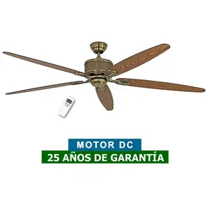 Casafan - Ventilateur de plafond 518080 eco elements 180 chêne antique ou noyer antique/laiton antique pas cher
