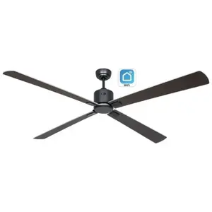 Casafan - eco neo iii 180cm Wenge / Wengue & Silver Ventilateur de plafond avec WiFi eco neo iii 180cm 952411W pas cher