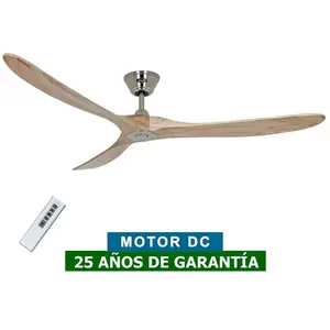 CASAFAN Ventilateur de plafond Eco Genuino DC 180 Chrome & Bois pas cher