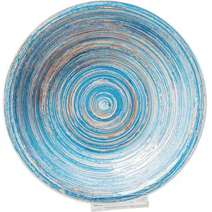 BRAND Assiettes creuses Swirl 21cm bleues set de 4 Kare Design pas cher
