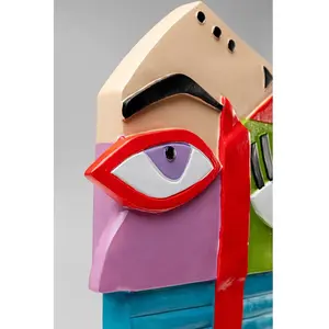 Déco - KARE - Visage abstrait multicolore - 52 cm - Design contemporain - Unique pas cher