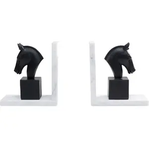 Kare Lot de 2 serre-livres en plastique Motif cheval 21 x 36 x 8 cm pas cher