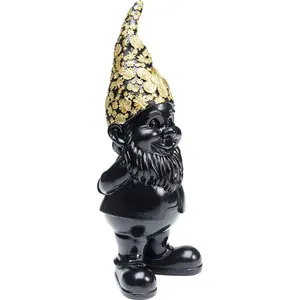 Kare Figurine décorative nain debout Noir doré 30 cm 10 x 12 x 30 cmVendu parcdiscount