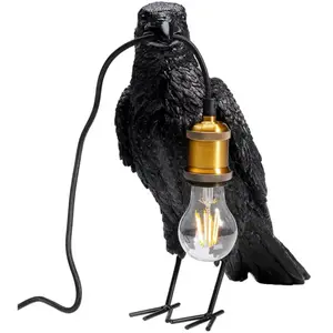 Kare Lampe de table design Animal Crow, noir (H/B/P) 34 x 14 x 31 cm pas cher