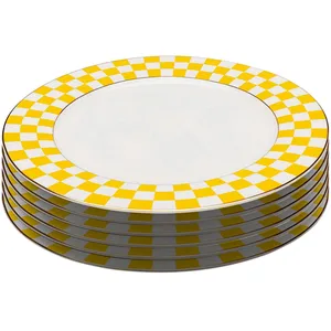 Borden Harlequin Ø27cm geel (6/set) Kare Design